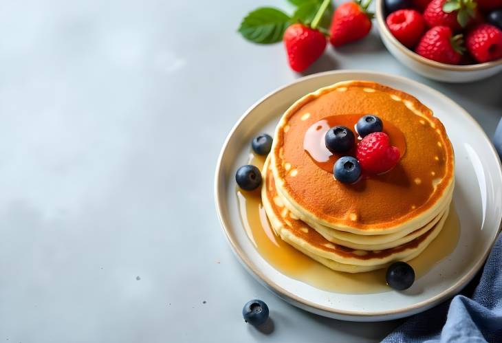 Pancake Perfection Healthy Berries and Honey Drizzle